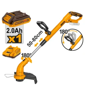 Orilladora Inalambrica Ingco + Bateria 2ah Y Cargador Rapido 20v