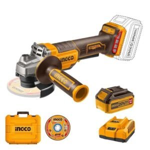 Esmeril Bl Ingco C/hm Industrial +bat/carg+10disc 4 1/2" 20v/115mm